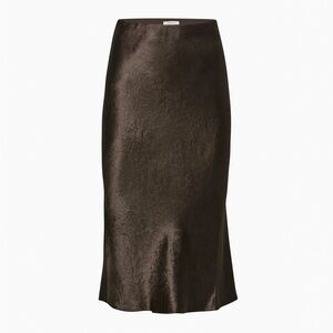 Babaton Brown Midi Slip Skirt